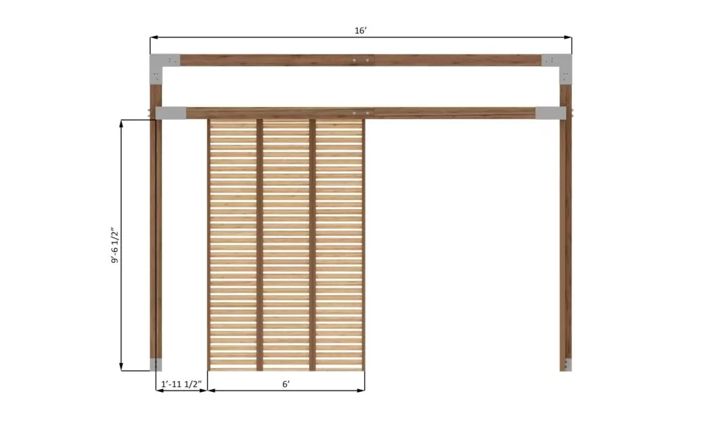 16x16-garden-pergola-side- dimensions