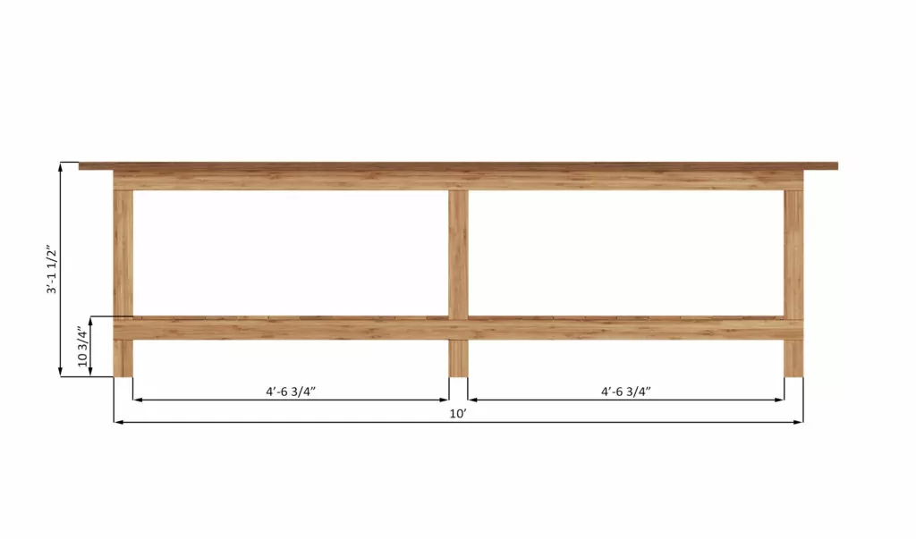 10x3-heavy-duty-workbench-front-side-dimensions