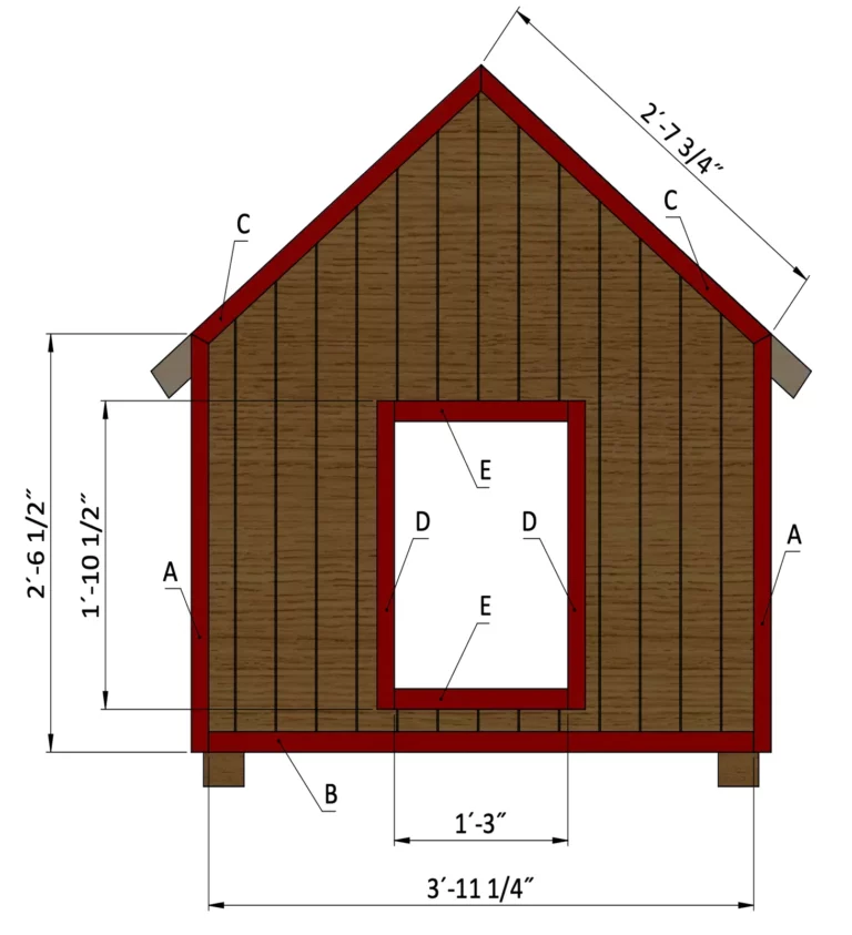 Installing exterior for the front wall of the doghouse