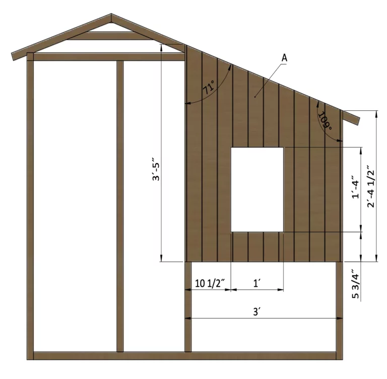 Installing plywood for the back wall of the chicken coop
