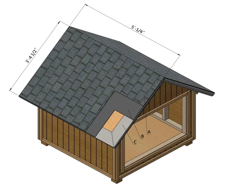 Installing doghouse's roof sheathing
