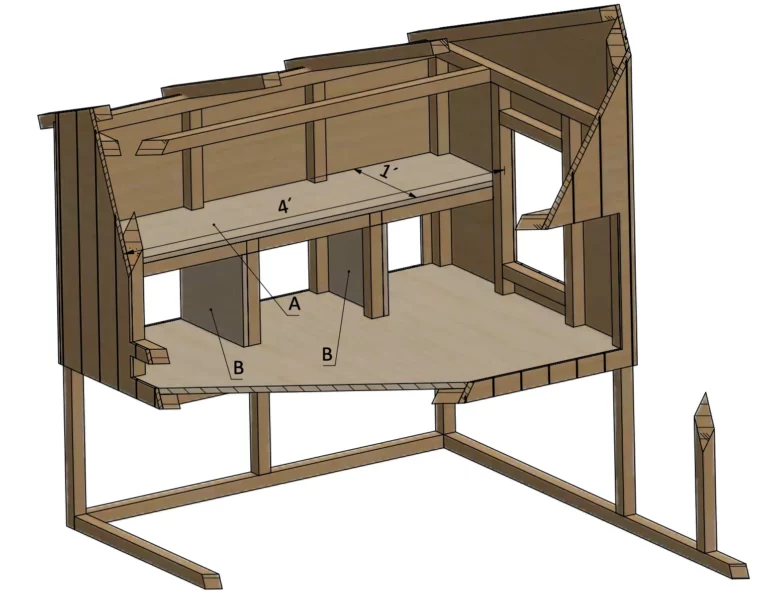 Installing plywood for the nesting box