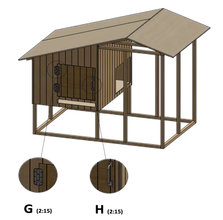 Assembling and installing front door of the chicken coop