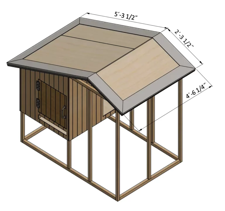 Installing coop's roof sheathing