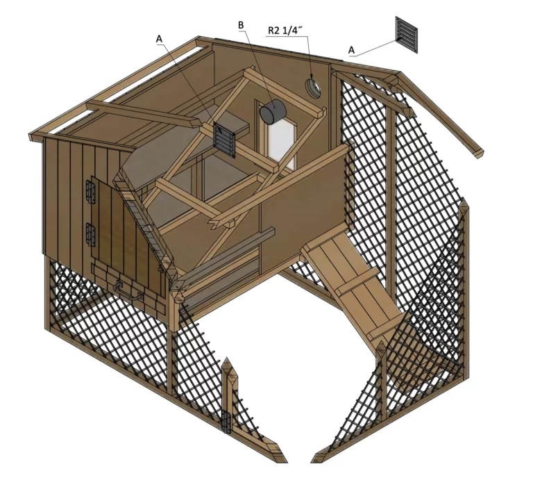 Installing the ventilation louver of the chicken coop