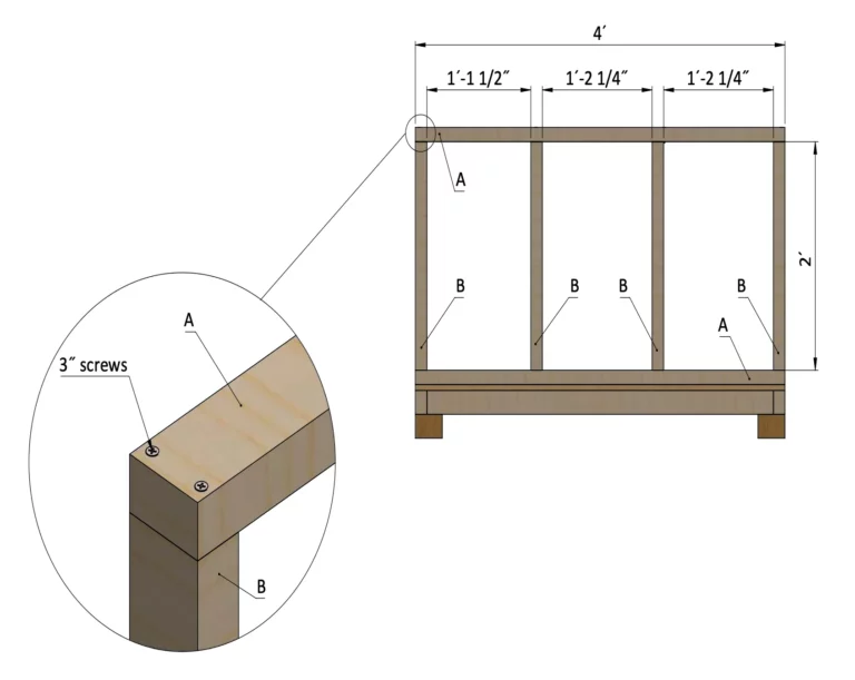 Assembling doghouse's side walls frame