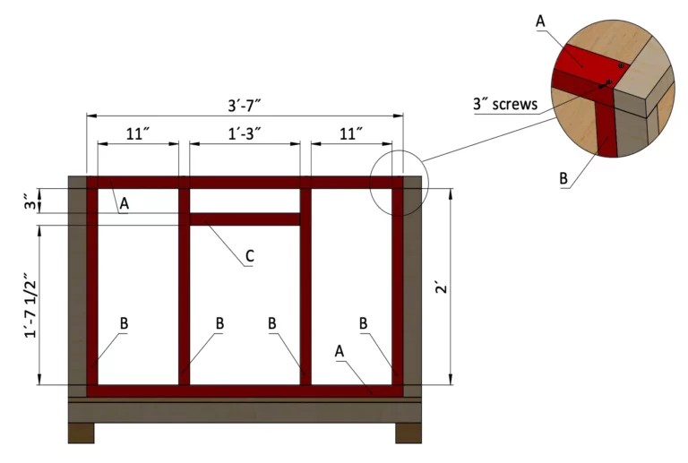 Assembling front wall frame of the doghouse