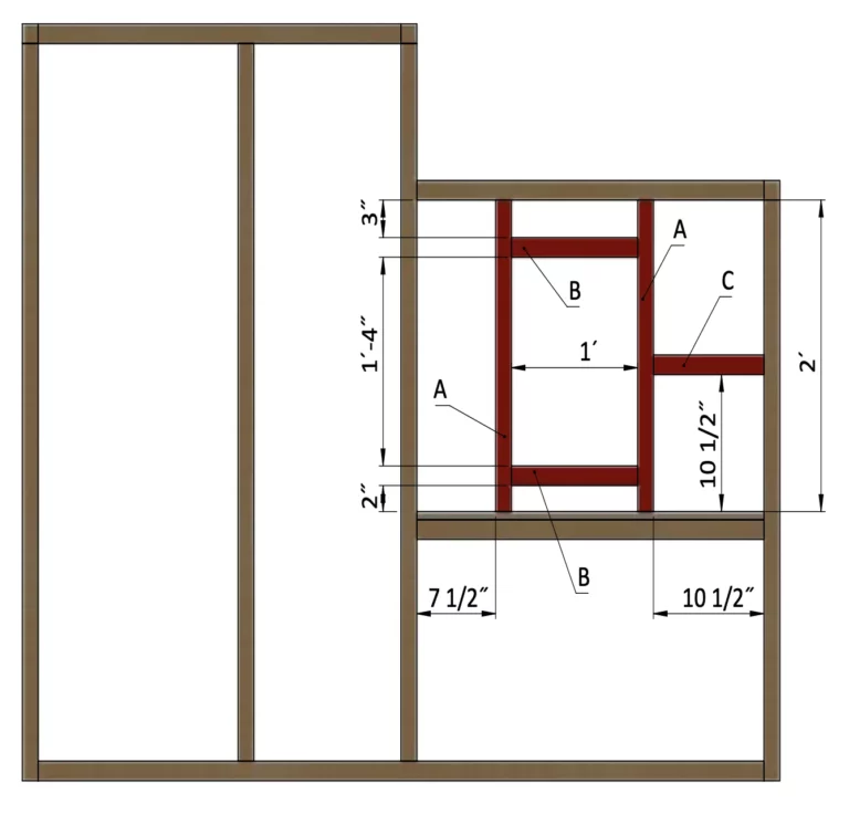 Assembling chicken coop's back side wall frame