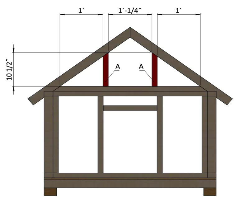 Assembling the doghouse's roof frame