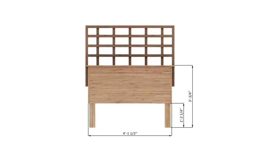 2x4 planter box with trellis front side dimensions