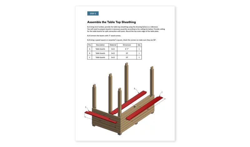 4x12 lean to outdoor bar table top assembly