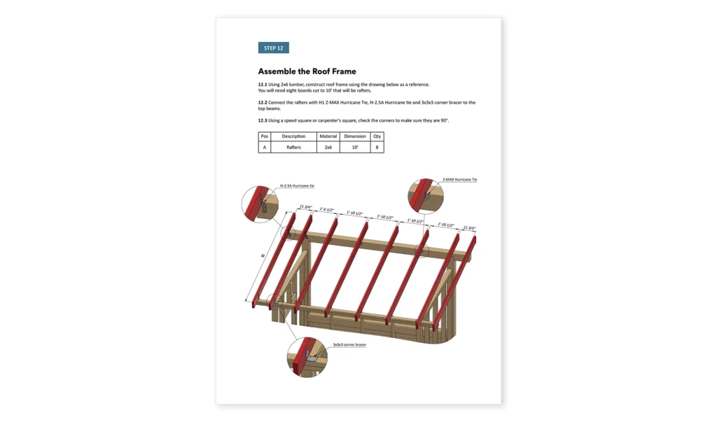 8x10 outdoor bar roof frame assembly