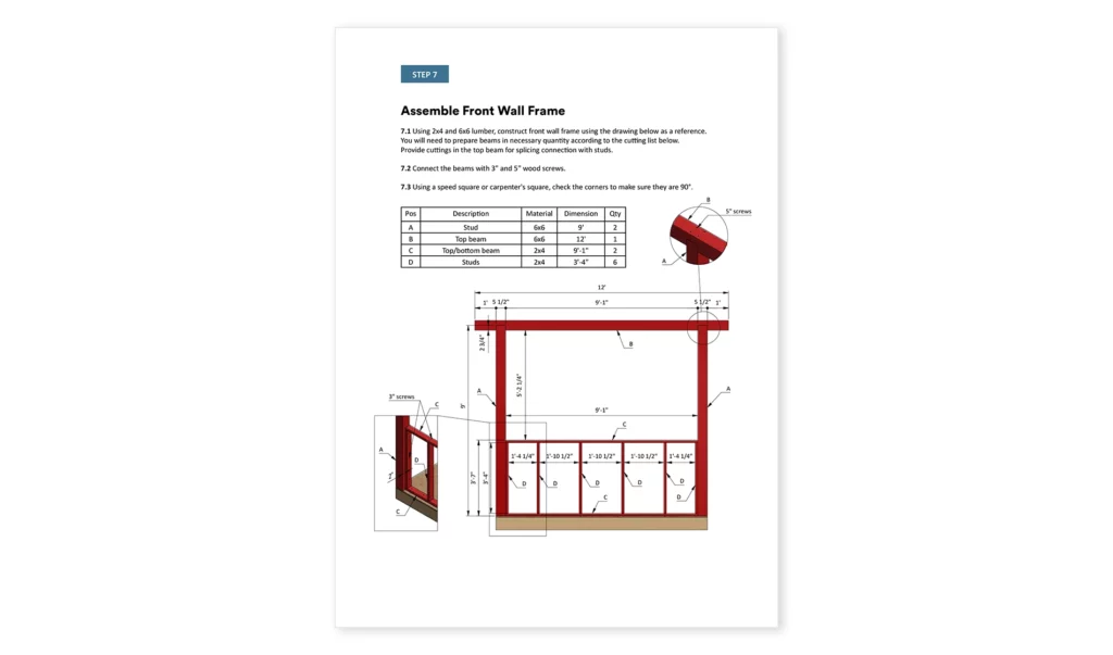 8x10 outdoor bar wall frame assembly
