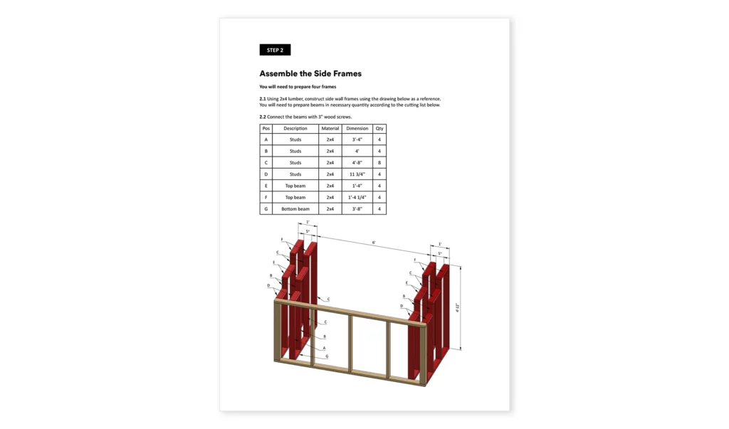4x8 outdoor bar side frames assembly