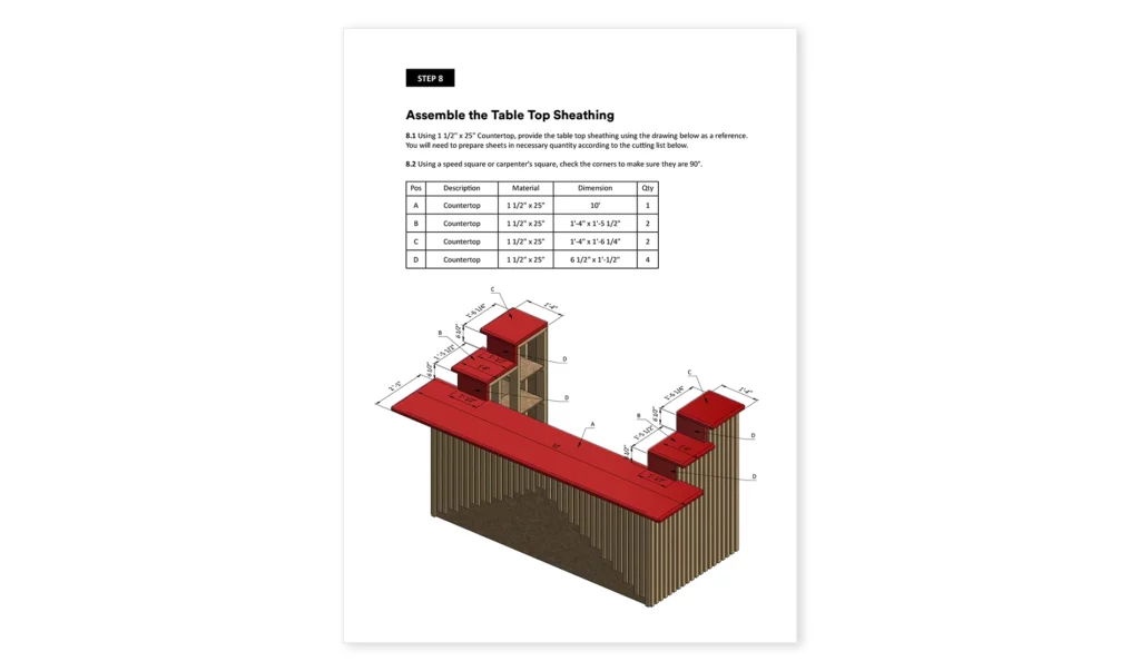 4x8 outdoor bar table top sheathing