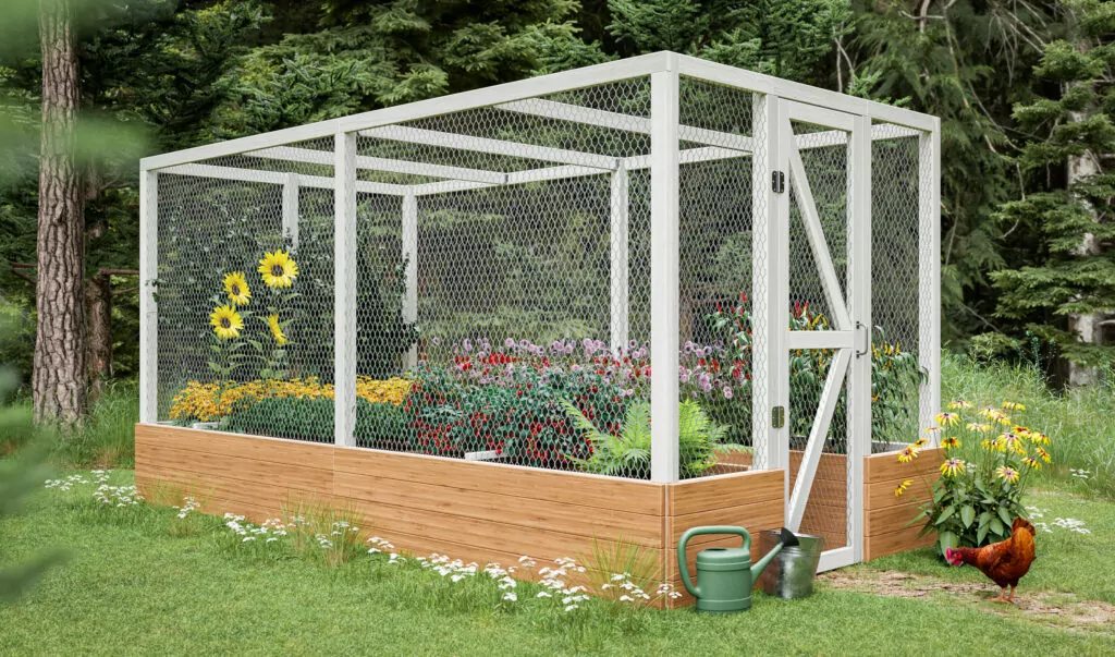 8x16 raised garden beds with deer fence