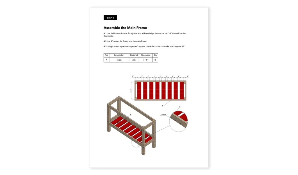 2x6_Elevated Garden Bed_Assemble Main Frame