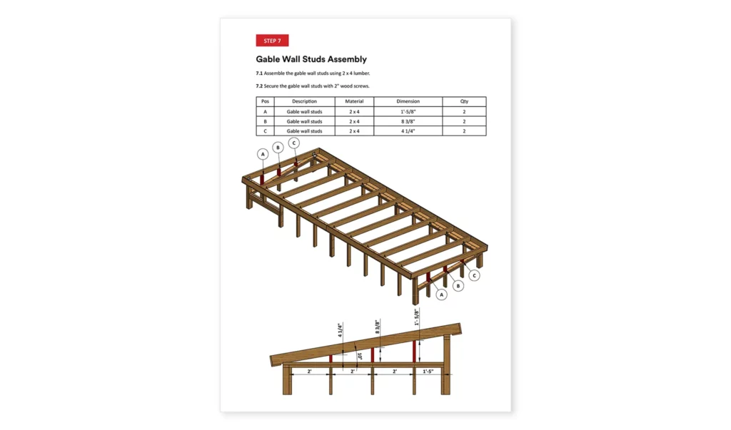 8-x-20-Chicken-Run-Gable-Wall-Studs-Assembly