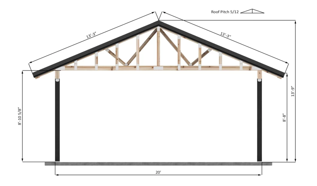 20x20-double-carport-front-side-dimensions