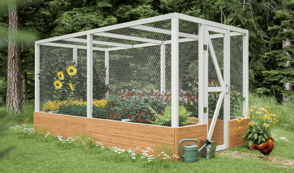 8x16 raised garden bed with protective mesh 