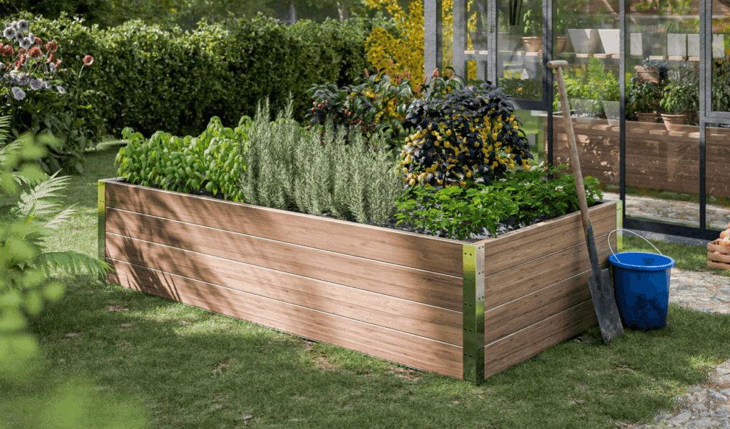 4x8 wooden raised garden bed 