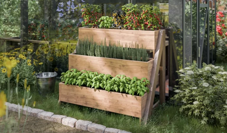 2x3 tiered wood planter box