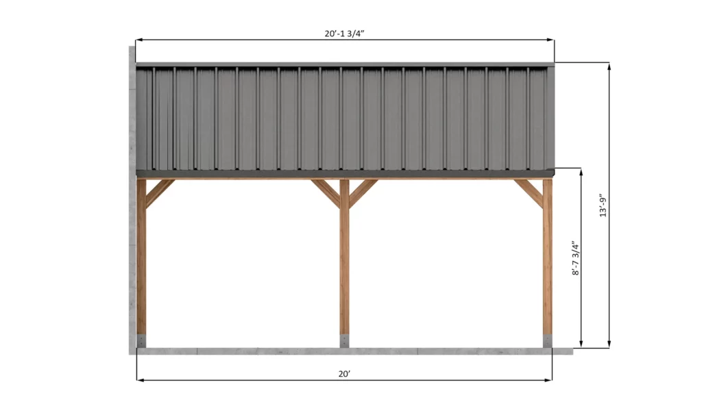 20x20-attached-gable-carport-side-dimensions