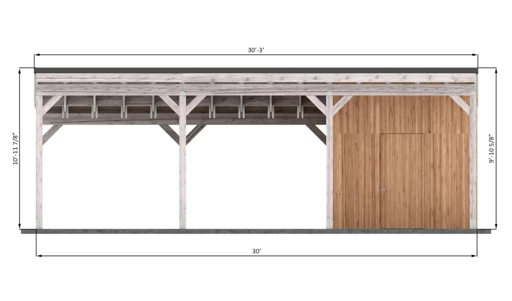 20x30-modern-carport-with-storage-front-side-dimensions