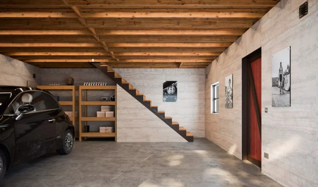 20x20-Gambrel-Roof-Garage-with-Loft-Interior-Design