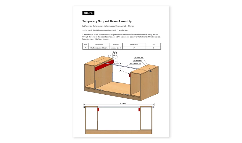 6x3-Flip-Top-Workbench-beam-assembly