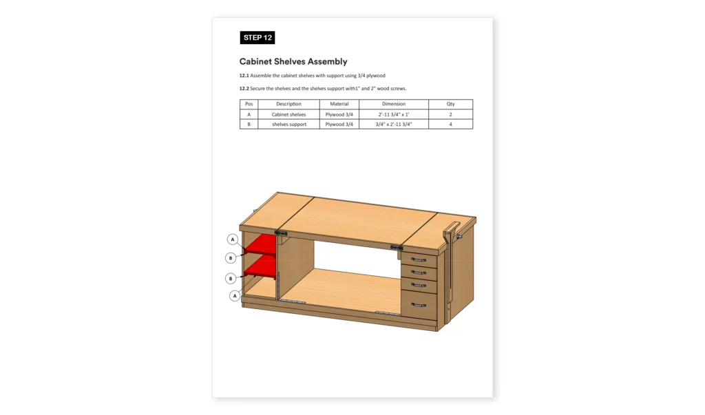 6x3-Flip-Top-Workbench-shelves-assembly