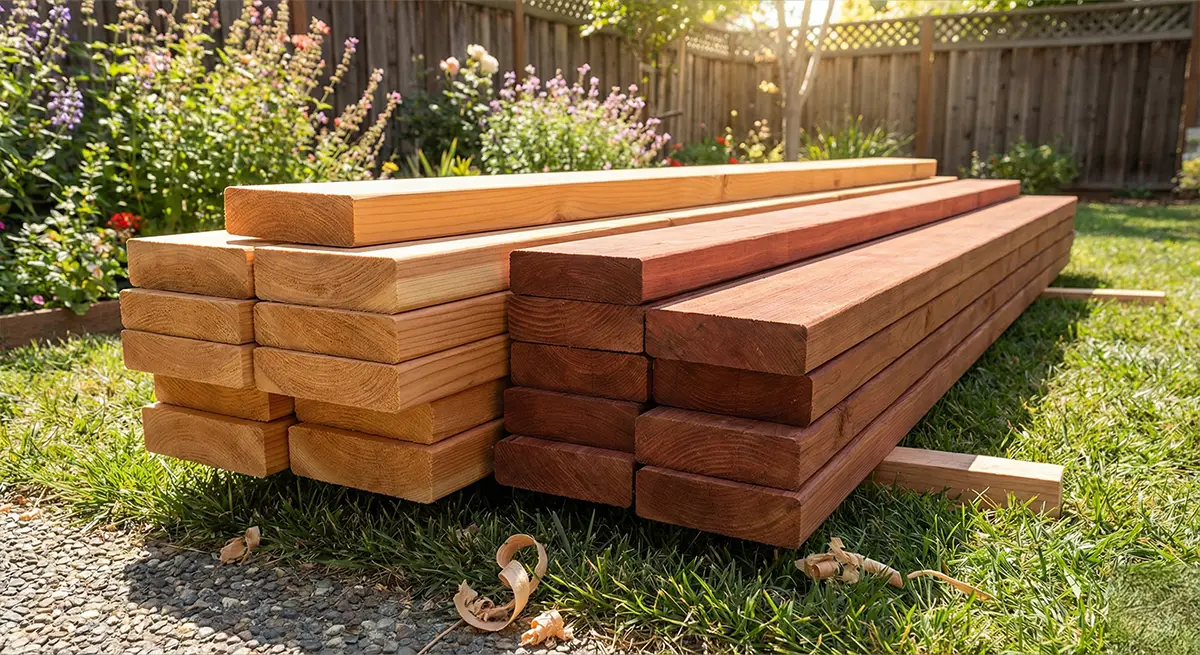 New cedar or redwood lumber for building a greenhouse