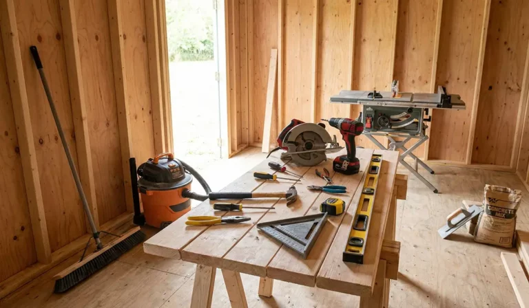 Tools and Equipment for building a shed