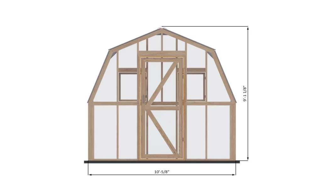 10x16-diy-greenhouse-front-side-dimensions