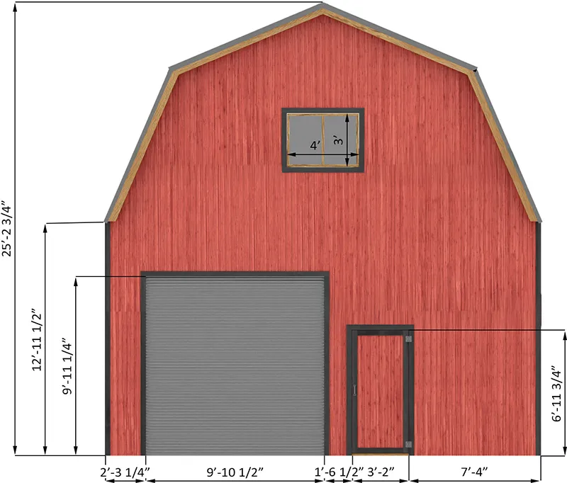 24x36-pole-barn-front-side-specifications