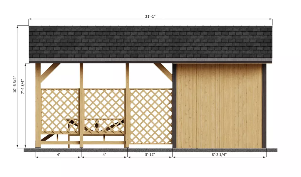8x20-outdoor-sauna-back-side-dimensions