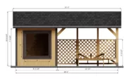8x20-outdoor-sauna-front-side-dimensions