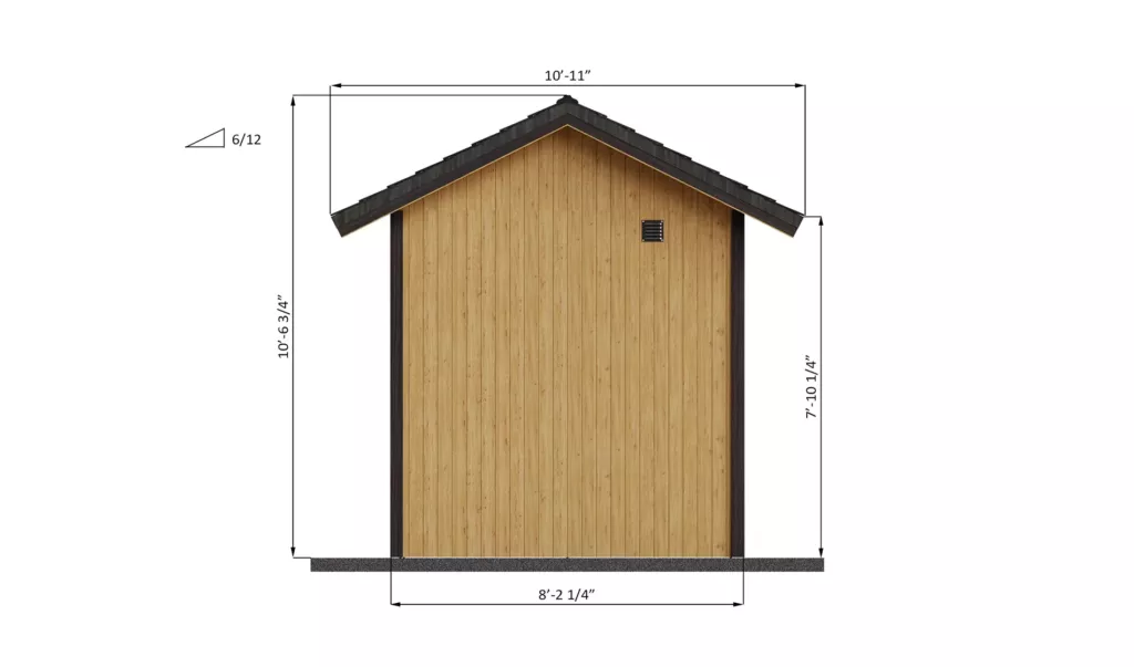 8x20-outdoor-sauna-left-side-dimensions