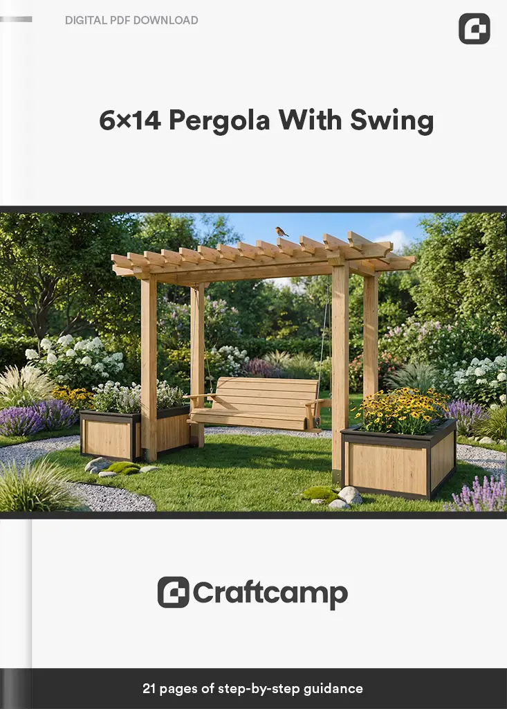 6x14 pergola with swing