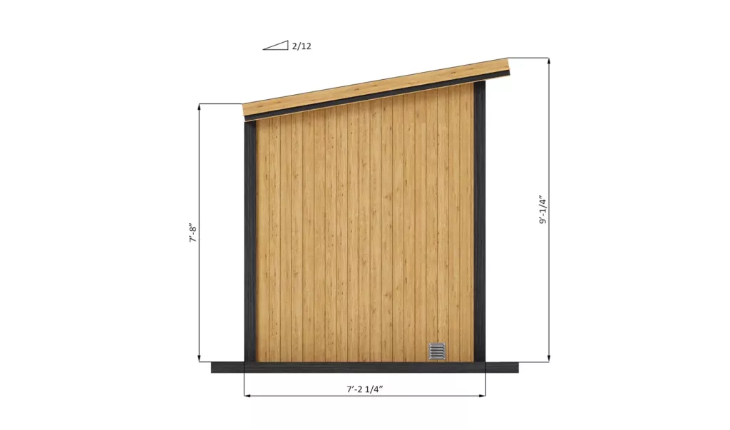 7x7-outdoor-sauna-left-side-dimensions