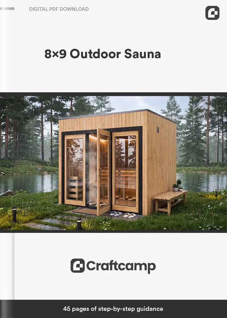 8x9 outdoor sauna product box