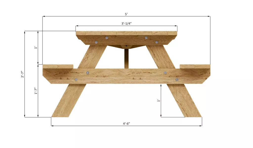6x5-outdoor-picnic-table-side-dimensions