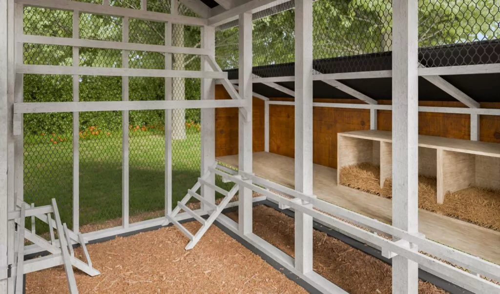 10x12 DIY Walk In Chicken Run Interior Design