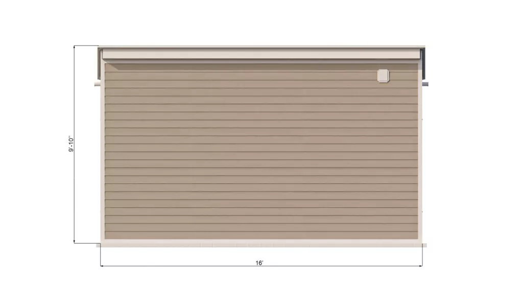 10x16 lean to storage shed back side