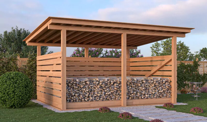 12x16 large firewood shed design
