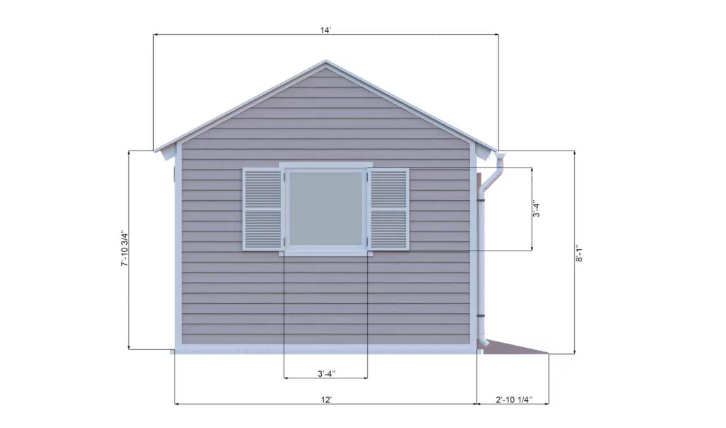 12x18 gable garden shed right side