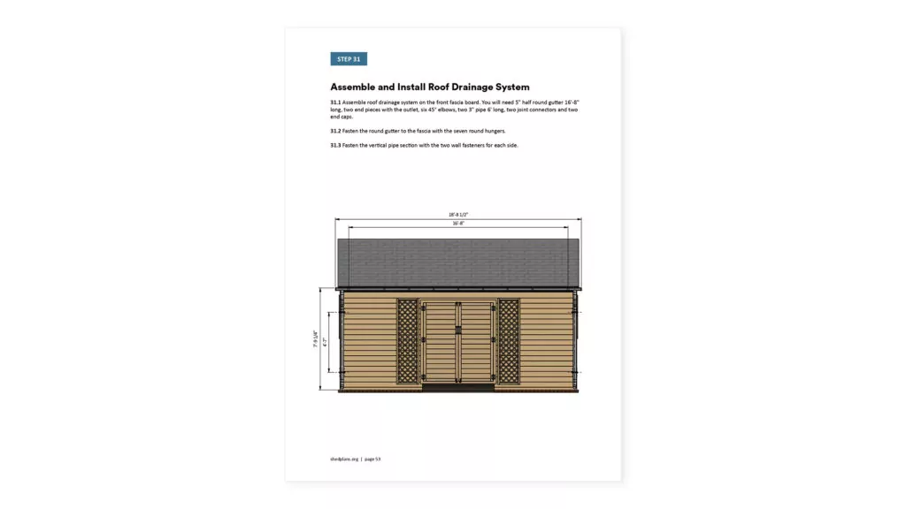 12x18 gable garden shed roof drainage system