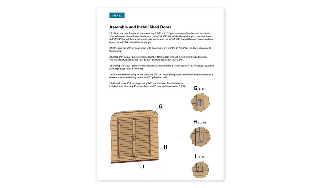 12x24 gable storage shed doors assembly