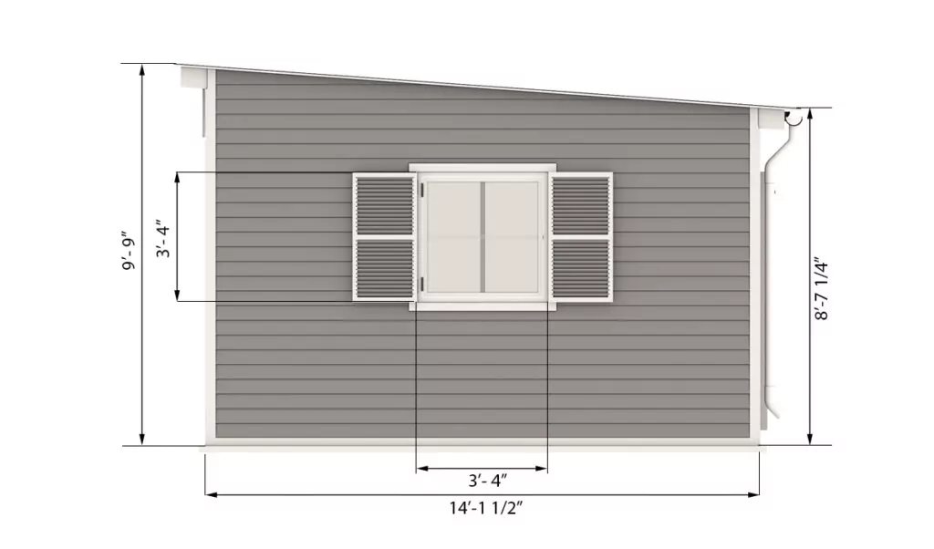14x14 garden shed side