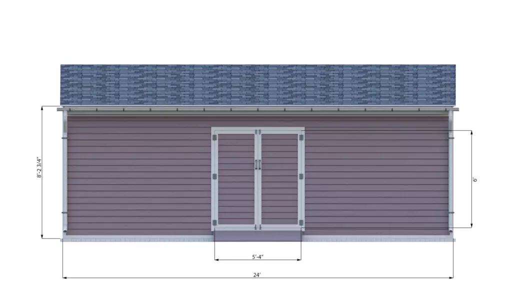16x24 lean to storage shed front side